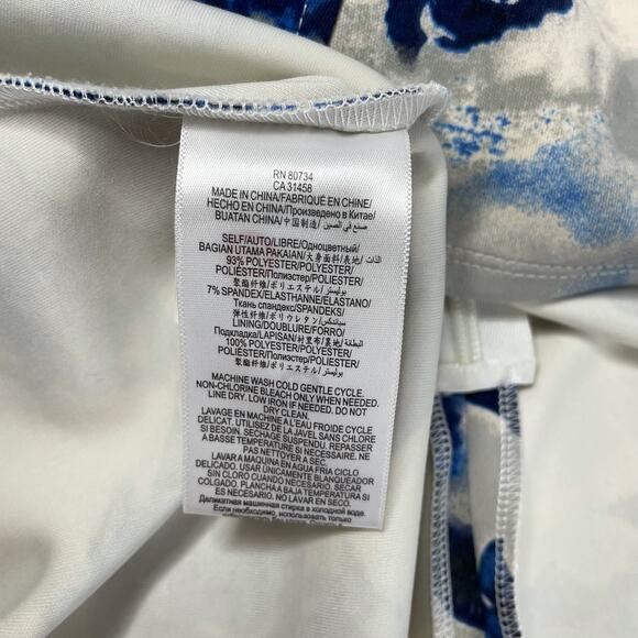 BCBGeneration Women’s White & Blue Floral Mini Square Neck Dress Size 2 - Picture 2 of 8